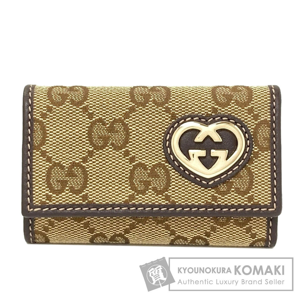 Gucci GG Heart Key Case Wallet Canvas